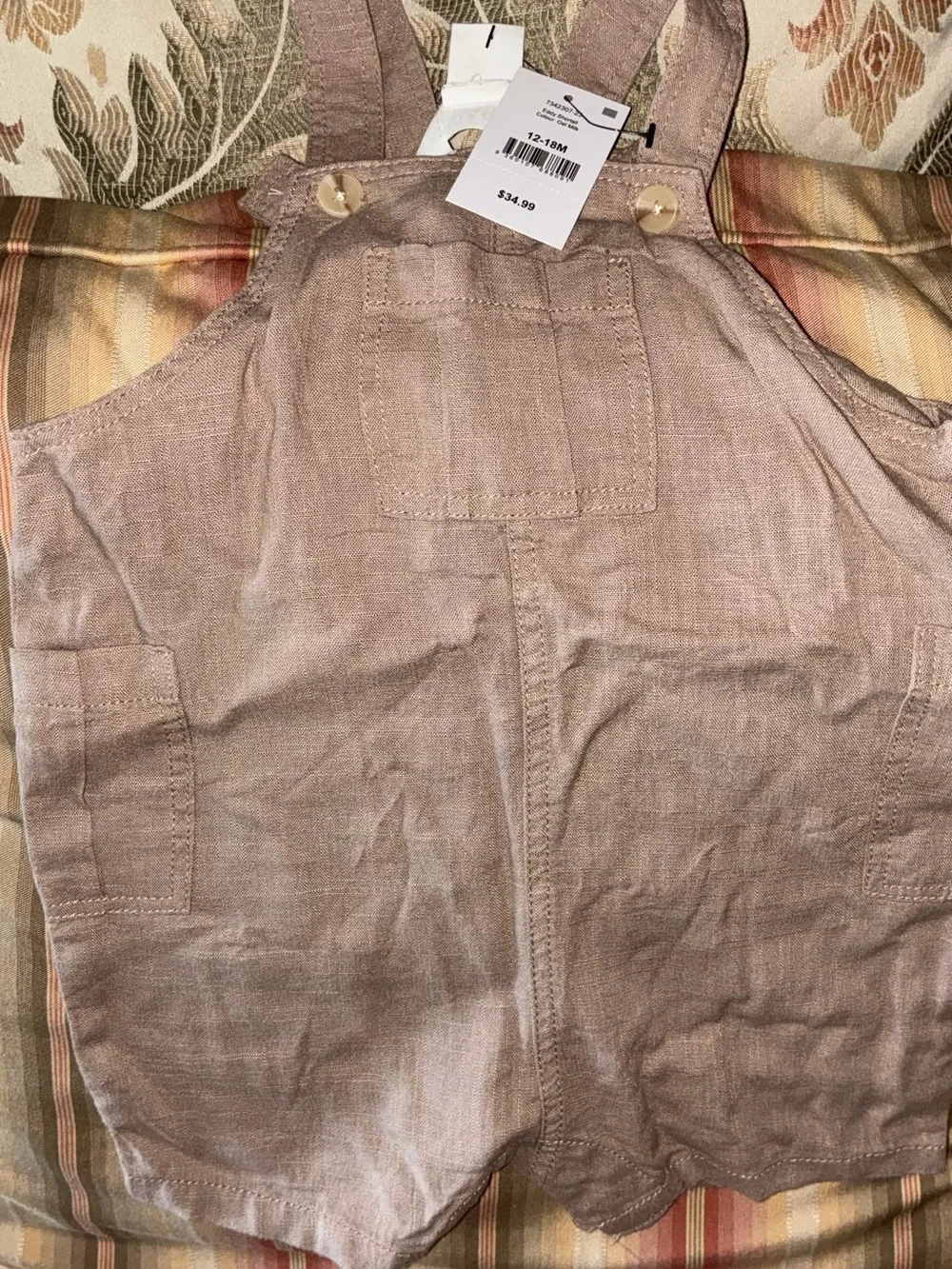 Toddler Boys Brown Overalls Romper